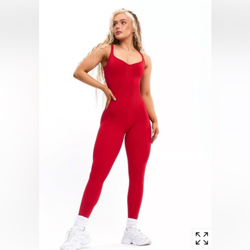 NWT BuffBunny X Bailey Stewart Juicy Red Lipstick Jumpsuit